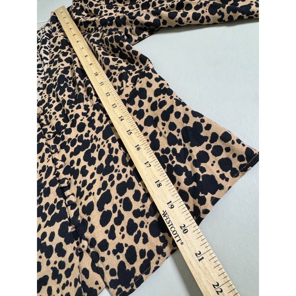 Reformation Leopard Button Front Long Sleeves Top… - image 6